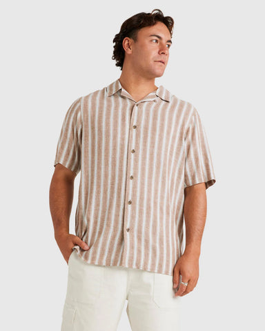 RVCA Beat Stripe Vintage Short Sleeve Shirt