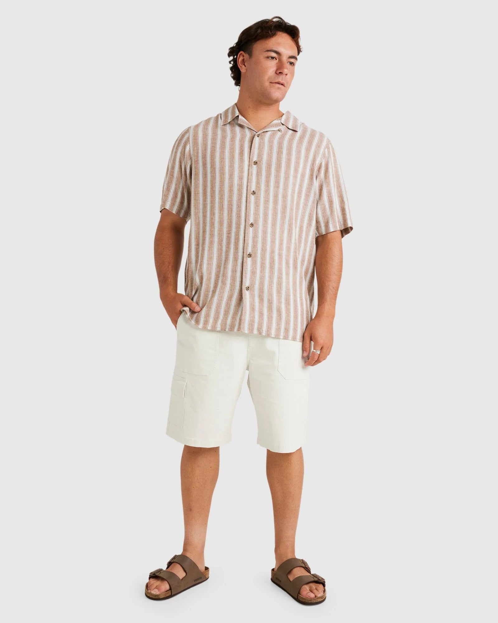 RVCA Beat Stripe Vintage Short Sleeve Shirt