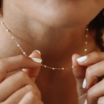 Atolea White Beaded Choker Necklace