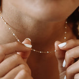 Atolea White Beaded Choker Necklace