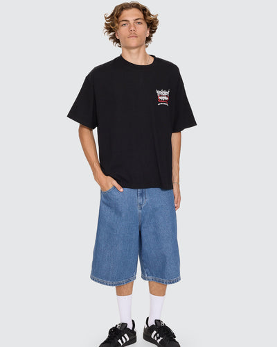 Worship Survival Crop Tee - Black
