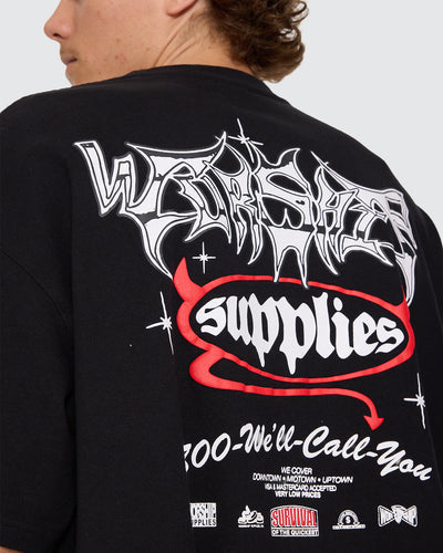 Worship Survival Crop Tee - Black