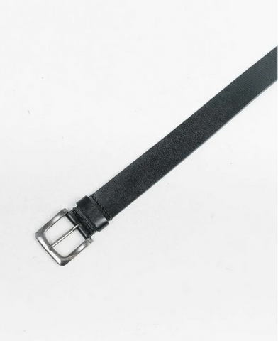 Wide Leather Belt - Black