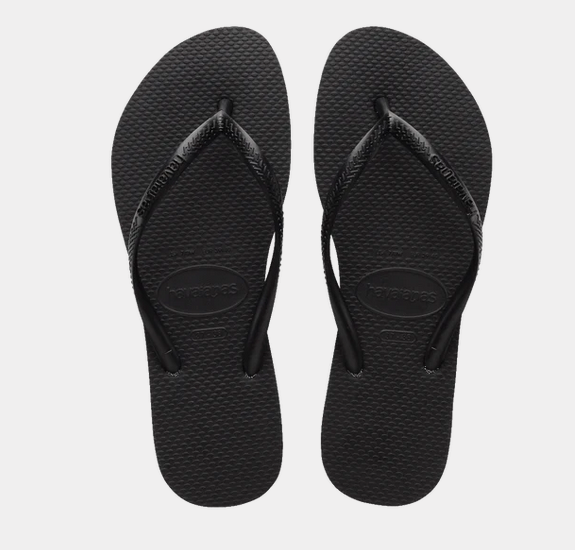 Havaianas Slim Basic Black Thongs