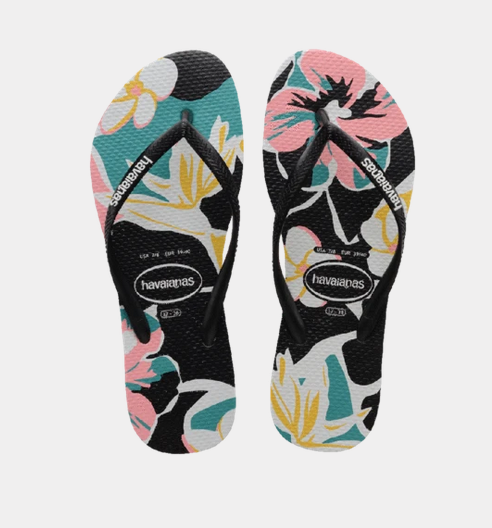 Havaianas Kids Slim Print Floral Black/Black