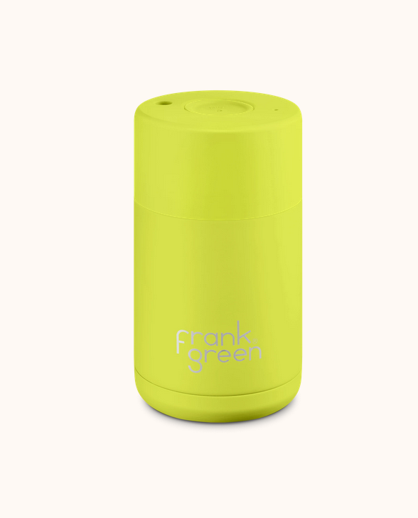 Frank Green 295ml/10oz Ceramic Reusable Cup - Neon Yellow
