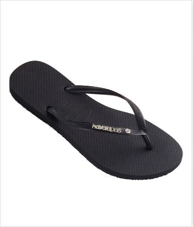 Havaianas Slim Metal Logo Crystal Black/Black