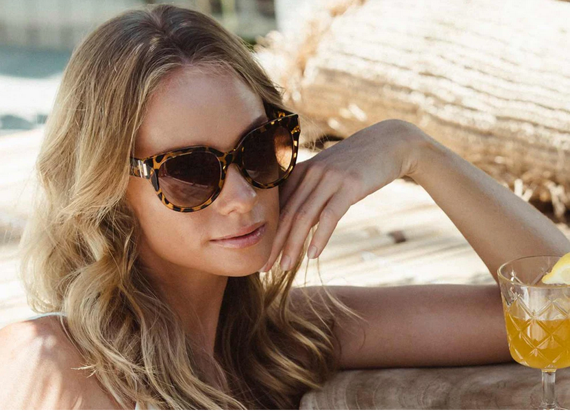 Vivian Gloss Yellow Tort Brown Gradient Sunglasses