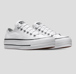 Womens Converse Chuck Taylor All Star Canvas Lift Low Top White