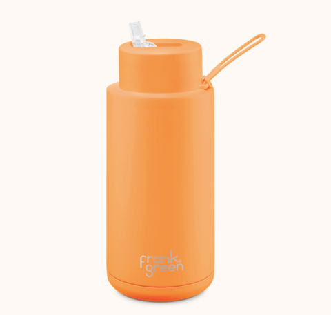 1L Ceramic Reusable Bottle - Neon Orange