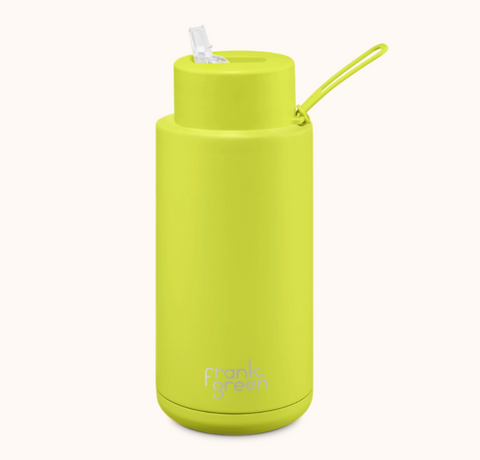 1L Ceramic Reusable Bottle - Neon Yellow