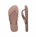 Havaianas Kids Slim Metal Logo Glitter II Ballet Rose/Golden Blush