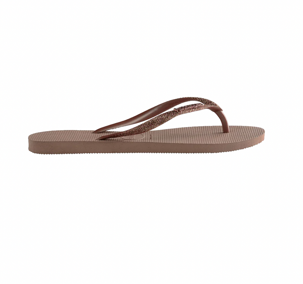 Havaianas Kids Slim Metal Logo Glitter II Ballet Rose/Golden Blush