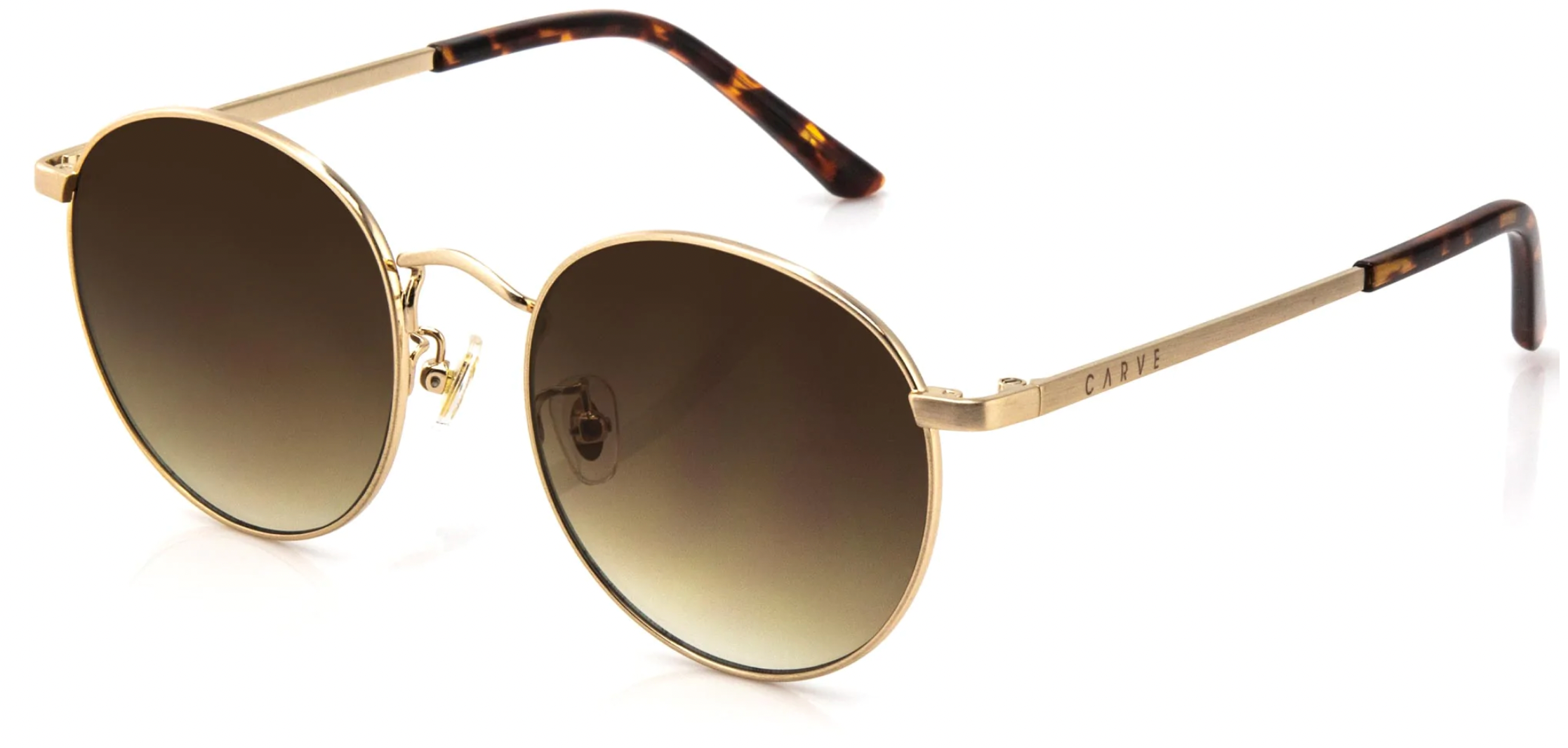 Carve Heidi Brushed Gold Metal Brown Polar