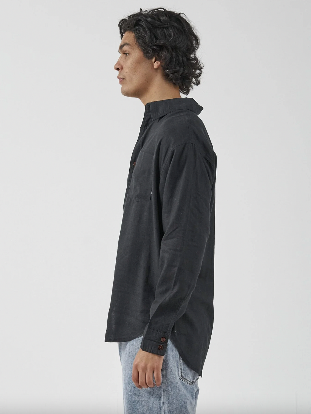 Thrills Hemp Minimal Thrills Oversize Long Sleeve Shirt - Black