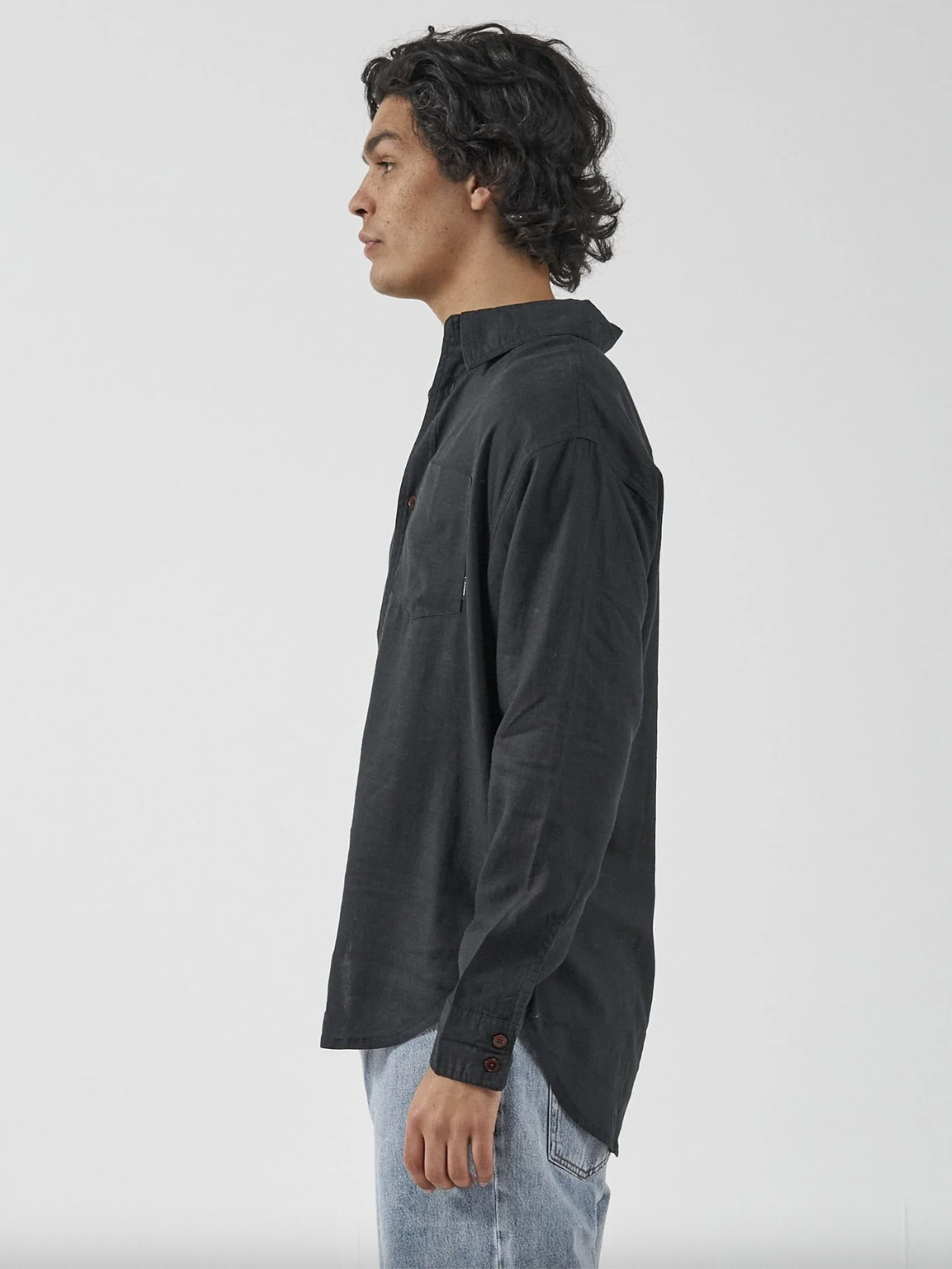 Thrills Hemp Minimal Thrills Oversize Long Sleeve Shirt - Black