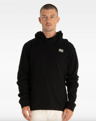 Waffle Hurley  Fleece Hoodie Black